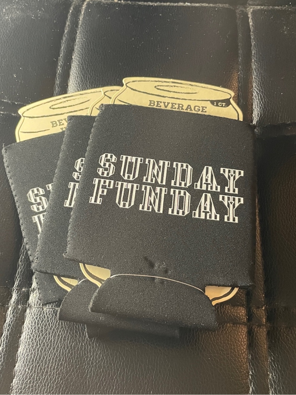 Sunday Funday Black Koozies